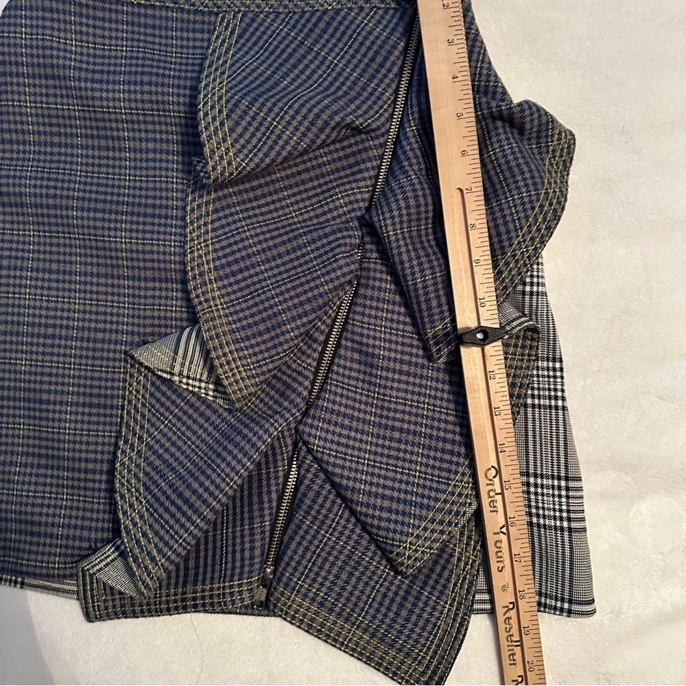 Self-Portrait Scottish Ruffled Checked Plaid Twee… - image 5